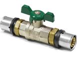 Pipetec Press Dvgw Valvola A Sfera In Alluminio Tubo Composito 26 X 3 Mm Maniglia Ad Alette Verde, Incl. Maniglia A Leva : 26 X 3 Mm Dimensione: 26 X 3 Mm