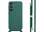 Custodia Samsung Galaxy S24 Fe - Silicone - Imoshion Custodia Morbida/Manicotto Con Cinturino/Copertura Posteriore - Verde Scuro