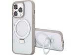 Custodia Iphone 14 Pro Cover Protettiva Anello Stand Backcover Met Magsafe Plastica Grigio Accezz