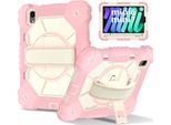 Custodia Per Ipad Mini 2024/Ipad Mini 2021, Custodia Per Tablet Con Cinturino Girevole A 360° E Supporto Rosa
