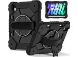 Custodia Per Ipad Mini 2024/Ipad Mini 2021, Custodia Per Tablet Con Cinturino Girevole A 360° E Supporto Nero