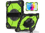 Custodia Per Ipad 10A Generazione 2022 Da 10,9 Pollici, Custodia Per Tablet Con Cinturino Girevole A 360° E Supporto Nero Verde