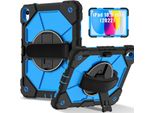 Custodia Per Ipad 10A Generazione 2022 Da 10,9 Pollici, Custodia Per Tablet Con Cinturino Girevole A 360° E Supporto Nero Blu