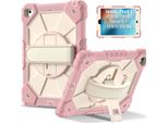 Custodia Per Ipad 9,7 6A/5A Generazione 2018/2017, Custodia Per Tablet Con Cinturino Girevole A 360° E Supporto Rosa