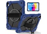 Custodia Per Ipad 10A Generazione 2022 Da 10,9 Pollici, Custodia Per Tablet Con Cinturino Girevole A 360° E Supporto Navy Nero