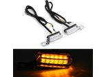 12V Led Moto Luce Di Svolta Freno Frizione Leva Lampeggiatori Universale Ambra - Nero