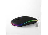 Inf Mouse Wireless - Doppia Modalità 2.4G + Bluetooth, Nero Illuminato