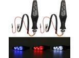 Coppia Di Indicatori Di Direzione Universali Per Motocicli Led Indicatore Drl Freno Lampada Flash - Bianco
