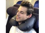 Cuscino Gonfiabile Per Il Collo A Forma Di U Poggiatesta Dell'auto Da Viaggio Ufficio Aereo Supporto Per Il Pisolino - Blu