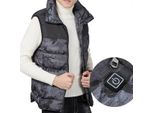 Gilet Elettrico Riscaldato Giacca Di Stoffa Usb Caldo Riscaldamento Pad Corpo Inverno Warmer Grey - M