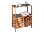 Scaffale Da Bagno Wenko Mod. Fondi A 2 Ante, In Legno Massiccio Di Acacia