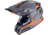 Casco Da Motocross Scorpion VX-16 Evo Air Rod Grigio Arancione Taglia M