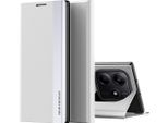 Custodia Per Xiaomi Redmi Note 14 5G, Custodia Magnetica In Finto Cuoio Con Funzione Stand Bianco