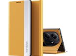 Custodia Per Xiaomi Redmi Note 14 5G, Custodia Magnetica In Finto Cuoio Con Funzione Stand Giallo