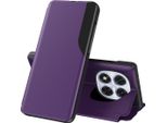 Custodia Flip Per Xiaomi Redmi Note 14 Pro 5G, Custodia In Finto Cuoio Con Finestra E Funzione Stand Viola