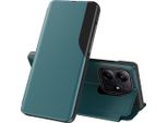 Custodia Flip Per Xiaomi Redmi Note 14 5G, Custodia In Finto Cuoio Con Finestra E Funzione Stand Verde