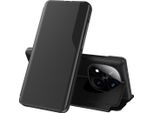 Custodia Flip Per Xiaomi Redmi Note 14 Pro+ 5G, Custodia In Finto Cuoio Con Finestra E Funzione Stand Nero
