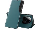 Custodia Flip Per Xiaomi Redmi Note 14 Pro+ 5G, Custodia In Finto Cuoio Con Finestra E Funzione Stand Verde