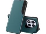Custodia Flip Per Xiaomi Redmi Note 14 Pro 5G, Custodia In Finto Cuoio Con Finestra E Funzione Stand Verde