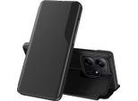 Custodia Flip Per Xiaomi Redmi Note 14 5G, Custodia In Finto Cuoio Con Finestra E Funzione Stand Nero