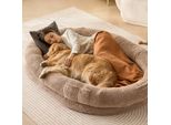 Hundebett in Menschengröße - Hundekissen und Hundematte - 1825x1220x254mm - Braunes Hundebett für große Hunde - Komfort und Stil für Ihr Zuhause