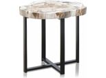 Tavolino Casa Padrino Con Piano In Legno Pietrificato H. 45 Cm - Mobili