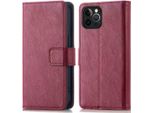 Custodia Imoshion Per Apple Iphone 12 Pro/Apple Iphone 12 - Cover Flip A Libro - Rosso Scuro