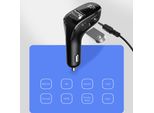 Auto Fm Trasmettitore Bluetooth 5.0 Aux Handsfree Wireless Kit Dual Usb Charger Radio Mp3 Black Player