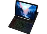 Inf Custodia Blu Per Ipad 12.9 Con Tastiera Bluetooth Rgb A 3 Colori Nero Ipad 10.2/10.5 Pollici