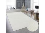Tappeto Da Salotto Piatto Monocolore Con Motivo A Fiocco In Color Crema Dimensioni - 140 X 200 Cm