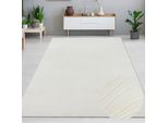 Tappeto Da Salotto A Pelo Basso Con Motivo A Fiocco In Crema Dimensioni - 160 X 220 Cm
