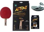 Mazza Da Ping Pong Atemi 3000 Cv + Copertura + Palline
