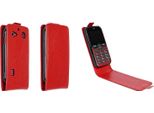 Caseroxx Custodia Protettiva Flip Cover Compatibile Con Doro Leva L10 / L11 / E10 / X10, Custodia Flip Cover Per Smartphone In Rosso