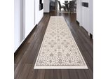 Tappeto Da Salotto Moderno Con Motivi Floreali Orientali In Beige Dimensioni - 80 X 300 Cm