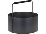 Blomus Cesto Per Legna Ashi Cesto Per Legna Da Ardere Ø 45Cm Metallo Con Manico In Legno Nero