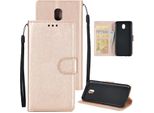 Per Samsung J7 2017 Edizione Europea/J730/J7 Pro Custodia Protettiva In Pelle Pu Con 3 Posizioni Per Le Carte Golden