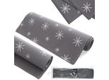 Orion Tovaglia Runner Tovaglia Runner Natalizio Grigio Snowflocks 130X32 Cm