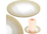 Vilde Piatto Decorativo Piatto Decorativo Sottobicchiere Per Candele In Vetro Specchiato Scintillante 15 Cm