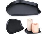 Sottobicchiere Per Candele Vilde Piatto Per Candele Sottobicchiere Decorativo Per Candele In Metallo Nero 17X15,5 Cm