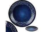 Piatto In Ceramica Piatto Piano Piatto In Ceramica Blu Scuro 28 Cm