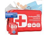 Borsa Di Pronto Soccorso Auto Standard 2026 Con Teli Di Respirazione - Kit Di Pronto Soccorso Auto - DIN13164:2022 - Set Di Pronto Soccorso - Kit Di Pronto Soccorso Stvo Conforme (Rosso)