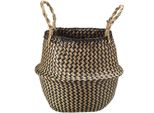 Cesto Portaoggetti In Seagrass Vaso Da Fiori In Rattan Porta Piante Giocattolo Contenitore Decor - M