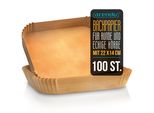 Carta Da Forno Arendo Per Friggitrice Ad Aria Calda, Rettangolare, 4,5 - 10 L, 22 X 14 X 4,5 Cm, Antiaderente, Non Sbiancata, Per Ninja Airfryer AF300EU E AF400EU, 100 Pezzi