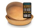 Carta Da Forno Arendo Per Friggitrice Ad Aria Calda, Rotonda, 4,7 - 7,5 L, Ø 20 X 4,5 Cm, Antiaderente, Non Sbiancata, Per Ninja Airfryer AF300EU & AF400EU, 100 Pezzi