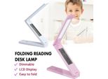 Lampada Da Tavolo Portatile Pieghevole Touch Control Led Dimmerabile Lcd Usb - Rosa