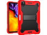 Custodia Per Ipad Air 5 /Air 4 /Ipad Pro 11 2022/2021/2020/2018, Ipad 10.9, Custodia Protettiva Ibrida Rugged Per Tablet Con Supporto Rosso