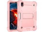 Custodia Per Ipad Mini 2024/Ipad Mini 2021, Custodia Protettiva Ibrida Rugged Per Tablet Con Supporto Rosa