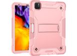 Custodia Per Ipad Air 5 /Air 4 /Ipad Pro 11 2022/2021/2020/2018, Ipad 10.9, Custodia Protettiva Ibrida Robusta Per Tablet Con Supporto Rosa
