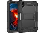 Custodia Per Ipad Mini 2024/Ipad Mini 2021, Custodia Protettiva Ibrida Rugged Per Tablet Con Supporto Nero