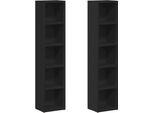 Scaffali Per Cd 2 Pezzi Neri 21X16X93,5 Cm In Legno